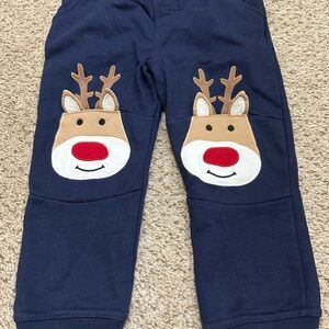 ๐ NWOT!! Jojo Maman Bebeโ Navy Reindeer appliqueโ Pants
